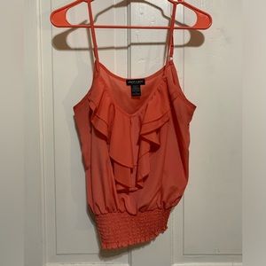 Coral Ruffle Tank